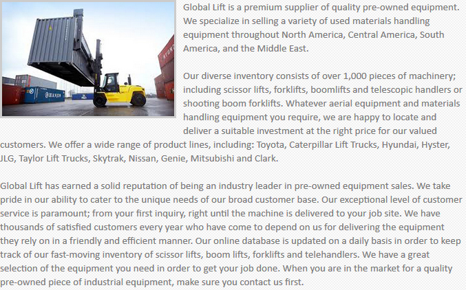 Global Lift Equipment Fairfield